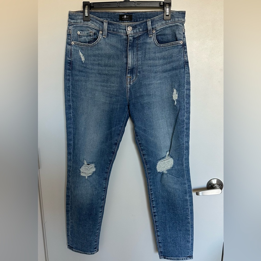 7 For All Mankind: The High Waist Ankle Skinny Jeans